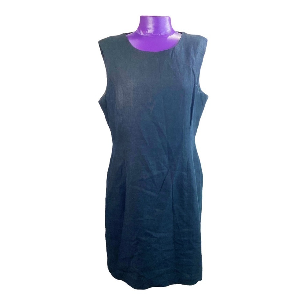Ellen Ashley black linen sheath dress